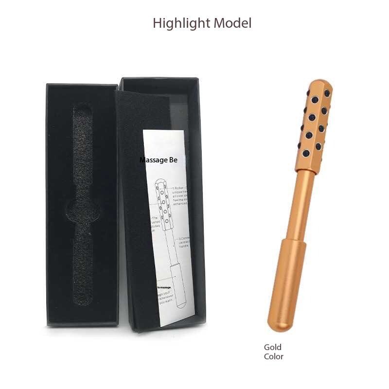 Gua Sha ansikts roller med 30 germanium stenar - kommer i paket om 2 stycken